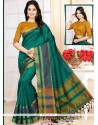 Spellbinding Art Silk Green Weaving Work Traditional Designer Saree