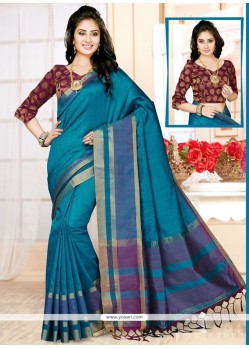 Blue Weaving Work Art Silk Designer Traditional Saree