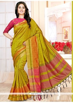 Winsome Green Weaving Work Designer Traditional Saree