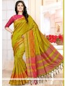 Winsome Green Weaving Work Designer Traditional Saree