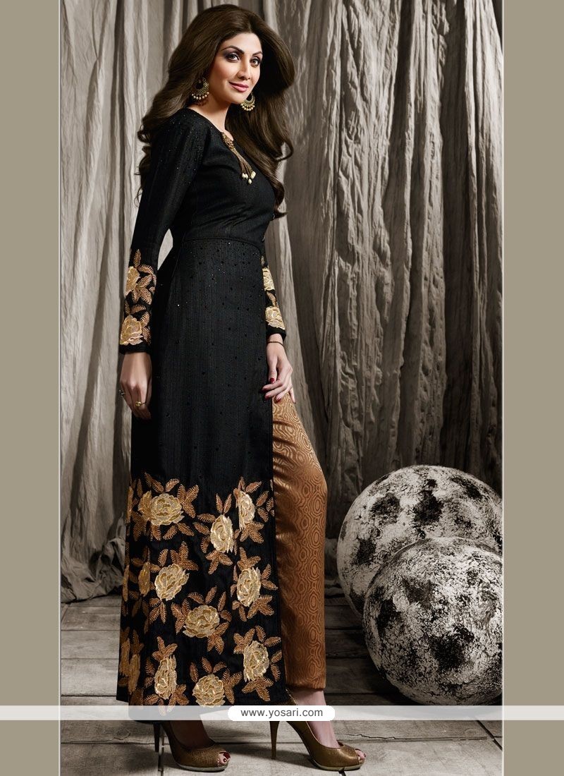 Buy Shilpa Shetty Black Designer Suit | Wedding Suits