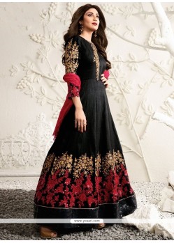 Shilpa Shetty Raw Silk Floor Length Anarkali Salwar Suit