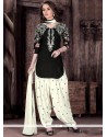 Phenomenal Cotton Black And White Designer Patiala Suit