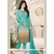 Ayesha Takia Embroidered Work Turquoise Churidar Suit