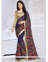 Catchy Faux Georgette Embroidered Work Designer Saree