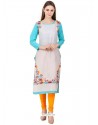 Immaculate Print Work Multi Colour Party Wear Kurti