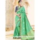 Classical Art Silk Green Embroidered Work Traditional Saree