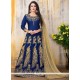 Divine Banglori Silk Blue Resham Work Designer Floor Length Suit