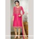 Latest Zari Work Hot Pink Churidar Designer Suit