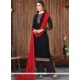 Winsome Black And Red Designer Palazzo Suit