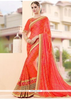Ethnic Fancy Fabric Orange Classic Designer Saree