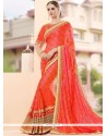Ethnic Fancy Fabric Orange Classic Designer Saree