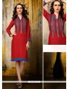 Tantalizing Embroidered Work Rayon Party Wear Kurti