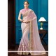 Pink Embroidered Work Faux Georgette Classic Designer Saree