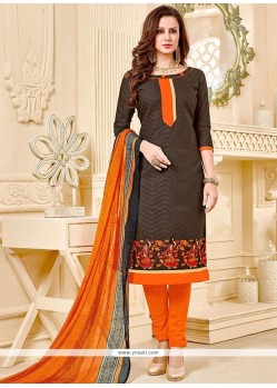 Buy Divine Embroidered Work Cotton Churidar Suit | Churidar Salwar Suits