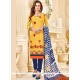 Renowned Yellow Embroidered Work Churidar Suit