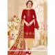 Beckoning Maroon Embroidered Work Churidar Suit