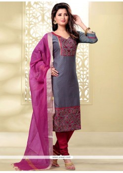 Piquant Chanderi Lace Work Churidar Designer Suit
