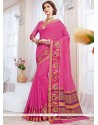 Glitzy Cotton Silk Hot Pink Designer Traditional Saree