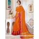 Paramount Woven Work Orange Designer Traditional Saree