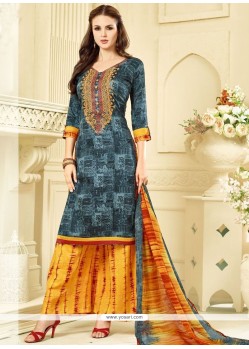 Exceptional Print Work Cotton Palazzo Suit