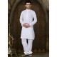 White Pure Cotton Kurta With Aligarhi Pajama