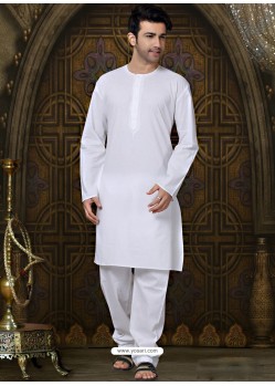 White Eidwear Kurta Pajama