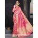 Rose Pink Weaving Work Banarasi Silk Designer Traditional Saree