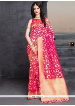 Vibrant Banarasi Silk Weaving Work Designer Traditional Saree