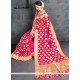 Strange Hot Pink Weaving Work Banarasi Silk Traditional Designer Saree