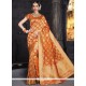 Extraordinary Orange Weaving Work Banarasi Silk Traditional Designer Saree