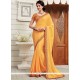 Observable Faux Chiffon Yellow Patch Border Work Classic Designer Saree