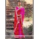 Prominent Faux Georgette Patch Border Work Shaded Saree