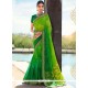 Delightsome Print Work Faux Georgette Shaded Saree