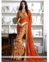 Elegant Fancy Fabric Orange Printed Saree