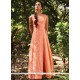 Modish Sequins Work Art Silk Peach Designer Suit