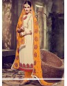 Incredible Faux Georgette Embroidered Work Churidar Designer Suit