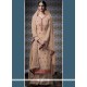 Awesome Beige Embroidered Work Faux Georgette Designer Palazzo Suit