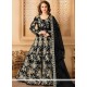 Cute Resham Work Black Tafeta Silk Floor Length Anarkali Suit