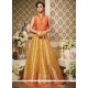 Glitzy Orange And Yellow Embroidered Work Floor Length Anarkali Suit