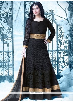 Ayesha Takia Black Embroidered Work Floor Length Anarkali Suit