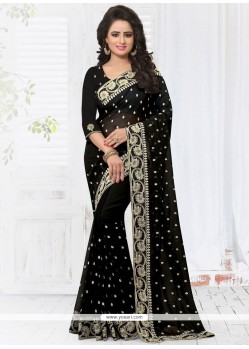 Glamorous Embroidered Work Faux Georgette Classic Saree