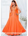 Orange Brocade Readymade Designer Suit