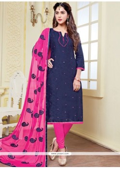 Winsome Print Work Banarasi Silk Churidar Suit