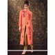 Zari Art Silk Readymade Churidar Suit In Peach
