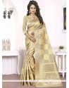 Sightly Woven Work Beige Traditional Saree