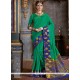 Chic Green Woven Work Traditional Saree