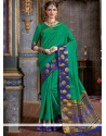 Chic Green Woven Work Traditional Saree