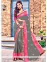 Orphic Brasso Grey Classic Designer Saree