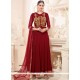 Invaluable Faux Georgette Embroidered Work Anarkali Suit